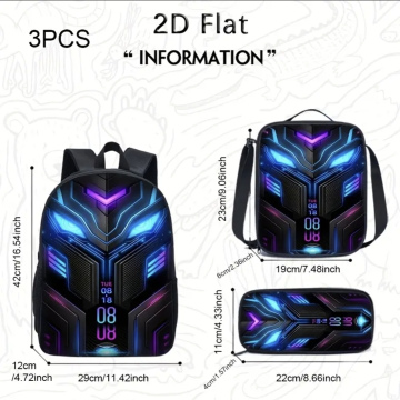 Steel Game Pattern Backpack 