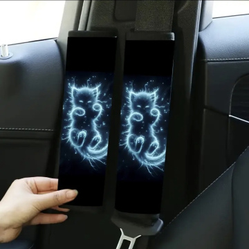 Seat Belt Cover Glowing Cat 2pcs