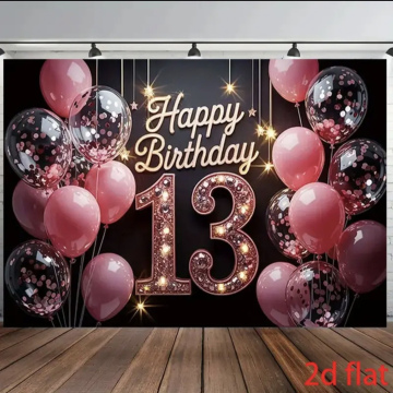 13th Birthday Pink Banner 