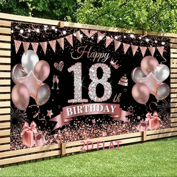 18th Birthday Pink Banner 